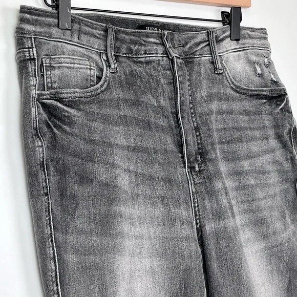 Judy Blue Jeans Size 31 Gray Denim High Waist Tummy Control Released Hem - Picture 10 of 16